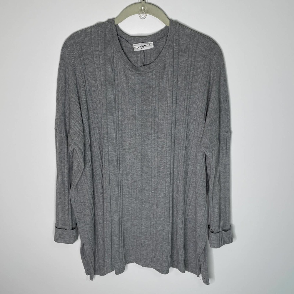 CJLA Carly Jean Los Angeles Women's Long Sleeve Top Gray Small